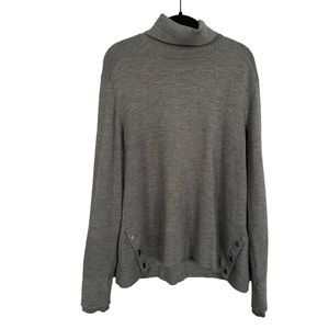 Athleta Merino Wool Blend Grey Long Sleeve Turtleneck Pullover Sweater Size XL